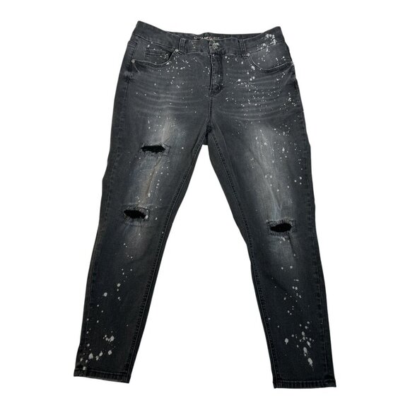 Melissa McCarthy Seven7 Pencil Distressed Black Jeans Women's Size 18W Slimming - Picture 1 of 12